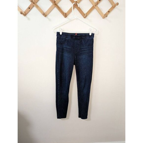 Spanx Women's Spanx Jean-Ish Ankle Leggings Dark Blue Wash - Size Medium - Picture 1 of 7